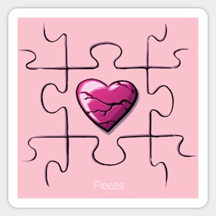 Broken Heart (large) Sticker